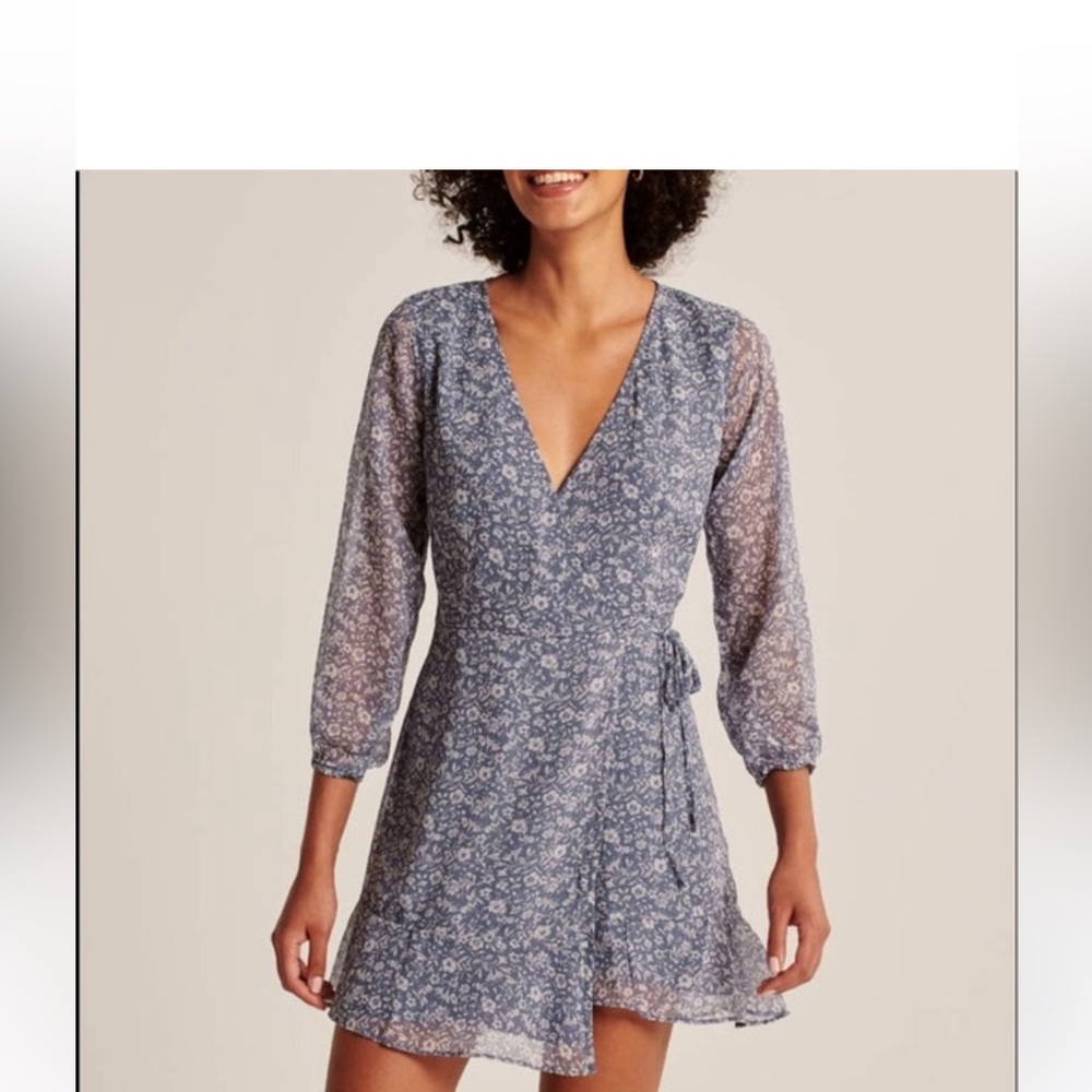 Abercrombie & Fitch Chiffon Wrap Floral Mini Dress Small